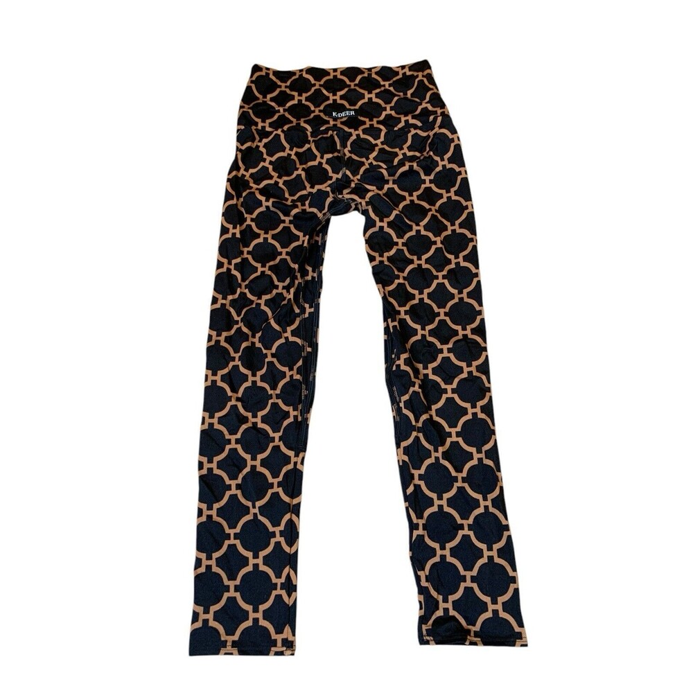 K-Deer Women's Activewear Signature Leggings Cropped/Capri Length Yoga S View 2